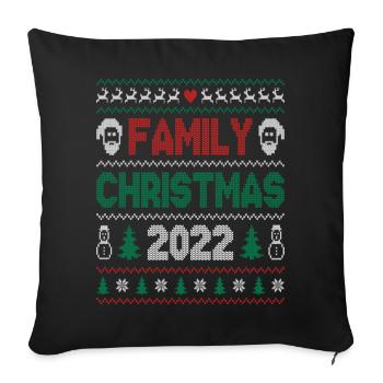 Family Christmas 2022 Xmas Squad Santa Elf - Sofa pillowcase 17,3'' x 17,3'' (45 x 45 cm) - black - Front
