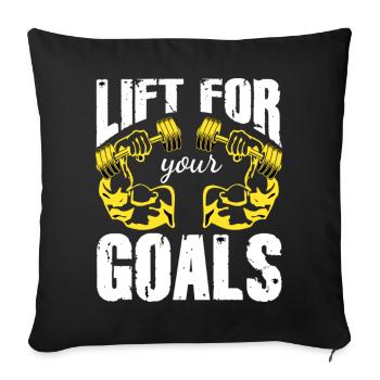 Lift For Your Goals Bodybuilding Gym - Housse de coussin décorative 45 x 45 cm - noir - Devant