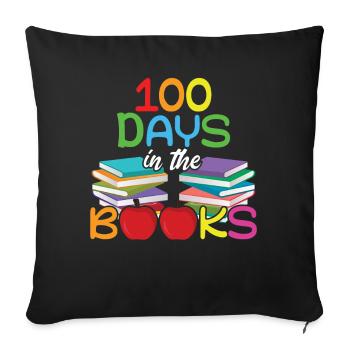 Le 100e jour de l’étudiant dans les livres 100 jours d’école - Housse de coussin décorative 45 x 45 cm - noir - Devant