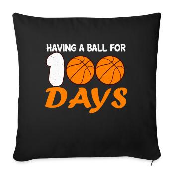Basketball 100th Day Of Sports 100 Days Of School - Sofa pillowcase 17,3'' x 17,3'' (45 x 45 cm) - black - Front
