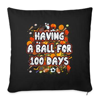 Student 100th Day Of Sports 100 Days Of School - Sofa pillowcase 17,3'' x 17,3'' (45 x 45 cm) - black - Front