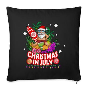 Christmas on Santa Claus beach goes on holiday - Sofa pillowcase 17,3'' x 17,3'' (45 x 45 cm) - black - Front