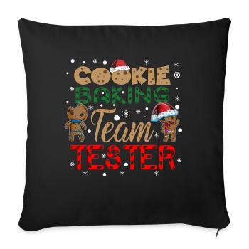 Team Cookies Testeur drôle de tenue de Noël - Housse de coussin décorative 45 x 45 cm - noir - Devant