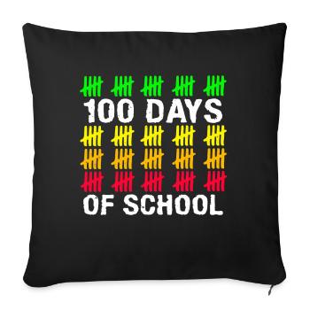 Stick Student 100. Tag 100 Tage Schule - Sofakissenbezug 45 x 45 cm - Schwarz - Vorne
