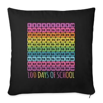 Anzahl Schüler 100. Tag 100 Tage Schule - Sofakissenbezug 45 x 45 cm - Schwarz - Vorne