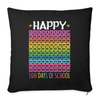Anzahl Schüler Alles Gute 100. Tag 100 Tage Schule - Sofakissenbezug 45 x 45 cm - Schwarz - Vorne