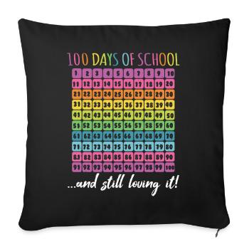 Nummer 100. Tag immer noch liebend 100 Tag Schule - Sofakissenbezug 45 x 45 cm - Schwarz - Vorne