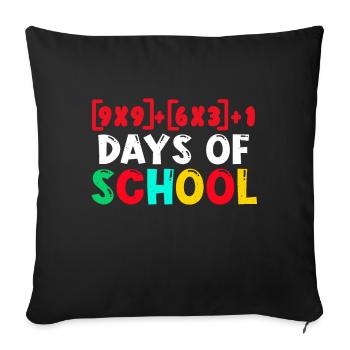 Étudiant en mathématiques 100e jour 100 jours d’école - Housse de coussin décorative 45 x 45 cm - noir - Devant