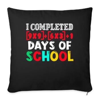 100e jour de mathématiques terminé 100 jours d’école - Housse de coussin décorative 45 x 45 cm - noir - Devant