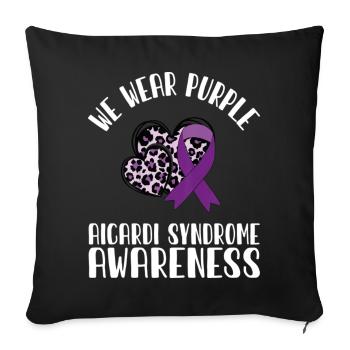 We Wear Purple For Aicardi Syndrome Awareness - Sofa pillowcase 17,3'' x 17,3'' (45 x 45 cm) - black - Front