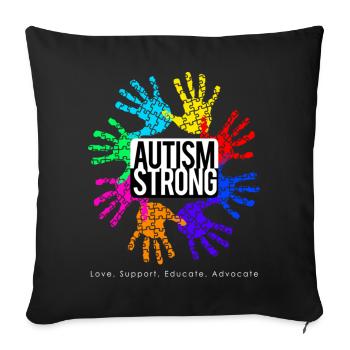 Autism Strong - Sofakissenbezug 45 x 45 cm - Schwarz - Vorne