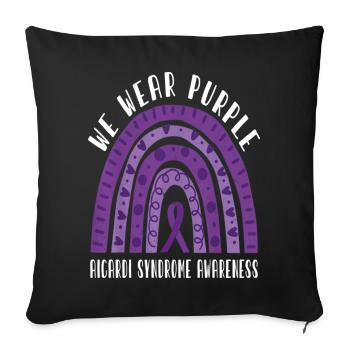 We Wear Purple For Aicardi Syndrome Awareness - Sofa pillowcase 17,3'' x 17,3'' (45 x 45 cm) - black - Front