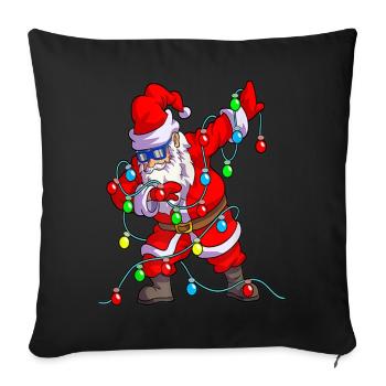 Christmas Lights Dabbing Santa - Sofa pillowcase 17,3'' x 17,3'' (45 x 45 cm) - black - Front