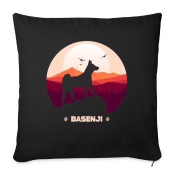 Basenji - Sofa pillowcase 17,3'' x 17,3'' (45 x 45 cm) - black - Front