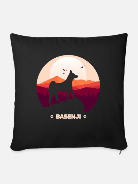 Basenji - Sofakissenbezug 45 x 45 cm - Schwarz