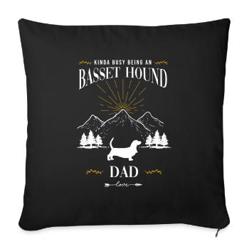 Basset Hound - Sofa pillowcase 17,3'' x 17,3'' (45 x 45 cm) - black - Front