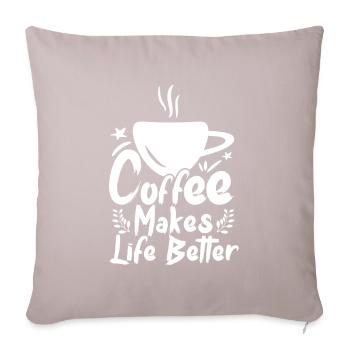 Funny coffee saying for coffee drinkers - Sofa pillowcase 17,3'' x 17,3'' (45 x 45 cm) - light taupe - Front