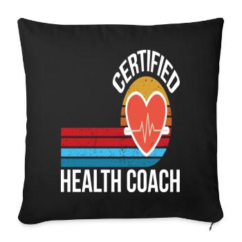 Certified Health Coach - Sofakissenbezug 45 x 45 cm - Schwarz - Vorne