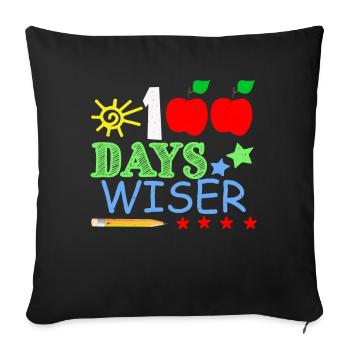 Pencil 100th Day Wiser 100 Days Of School - Sofa pillowcase 17,3'' x 17,3'' (45 x 45 cm) - black - Front