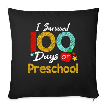 Colors Survived Preschool 100 Days Of School - Sofa pillowcase 17,3'' x 17,3'' (45 x 45 cm) - black - Front