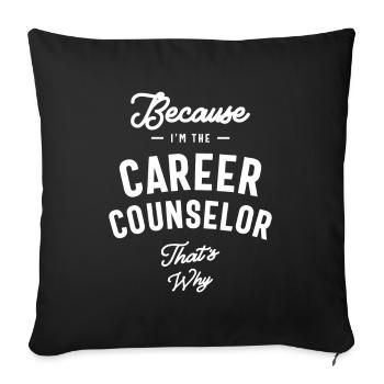 Conseiller d’orientation Emploi Profession Travailleur d’anniversaire - Housse de coussin décorative 45 x 45 cm - noir - Devant