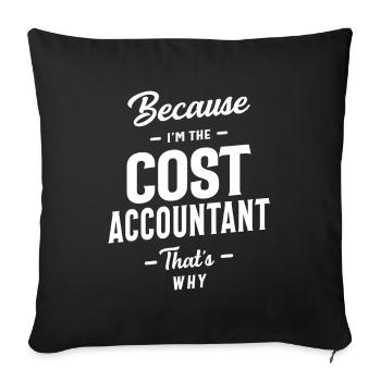 Coût Comptable Profession Emploi Travailleur d’anniversaire - Housse de coussin décorative 45 x 45 cm - noir - Devant