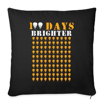 Élève 100e jour plus lumineux 100 jours d’école - Housse de coussin décorative 45 x 45 cm - noir - Devant