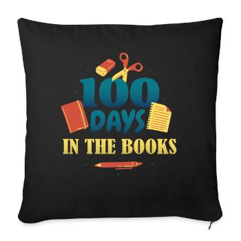 Books Pen 100th Day In Books 100 Days Of School - Sofa pillowcase 17,3'' x 17,3'' (45 x 45 cm) - black - Front