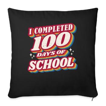 Retro Student 100th Day Complete 100 Day Of School - Sofakissenbezug 45 x 45 cm - Schwarz - Vorne