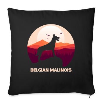 Berger belge malinois - Housse de coussin décorative 45 x 45 cm - noir - Devant