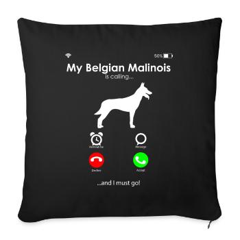 Berger belge malinois - Housse de coussin décorative 45 x 45 cm - noir - Devant