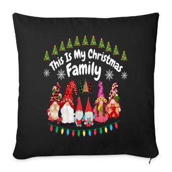 This Is My Christmas Family - Sofa pillowcase 17,3'' x 17,3'' (45 x 45 cm) - black - Front