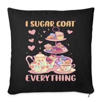 I Sugar Coat Everything Funny Baking - Housse de coussin décorative 45 x 45 cm - noir - Devant