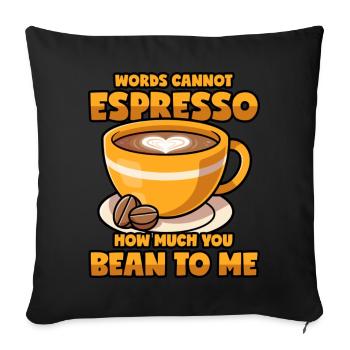 Espresso disant Coffee Bean Coffee Pun - Housse de coussin décorative 45 x 45 cm - noir - Devant