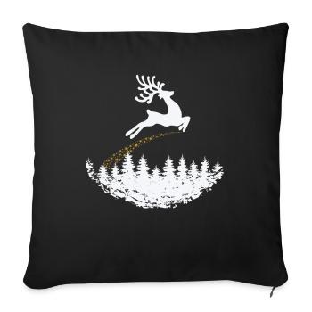 Rentier mit Sternenschweif Weihnachten - Sofakissenbezug 45 x 45 cm - Schwarz - Vorne