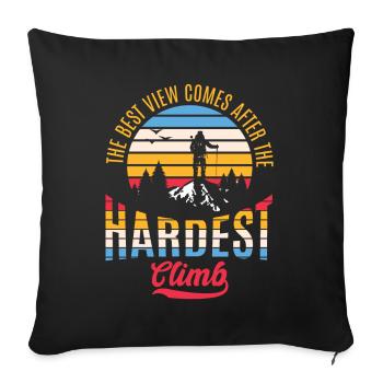 Hiker Mountaineer Climber Mountains - Sofa pillowcase 17,3'' x 17,3'' (45 x 45 cm) - black - Front