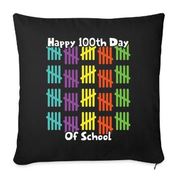 100th Day School Happy 100 Days Of School - Sofa pillowcase 17,3'' x 17,3'' (45 x 45 cm) - black - Front
