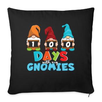 100th Day School Gnomes Happy 100 Days Of School - Sofa pillowcase 17,3'' x 17,3'' (45 x 45 cm) - black - Front