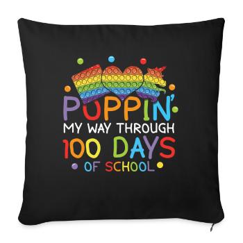 100th Day Pop Fidget Happy 100 Days Of School - Sofa pillowcase 17,3'' x 17,3'' (45 x 45 cm) - black - Front