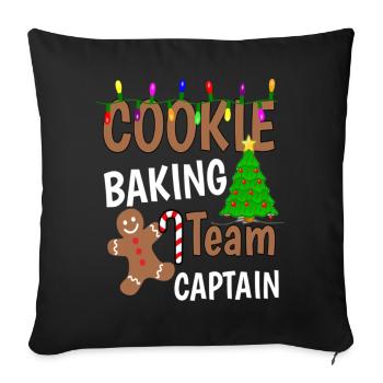 Christmas Cookie Baking Team Captain - Sofa pillowcase 17,3'' x 17,3'' (45 x 45 cm) - black - Front