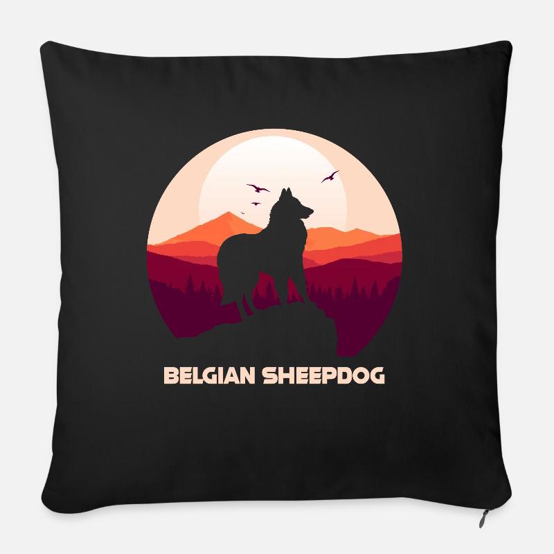 Berger Belge - Housse de coussin décorative 45 x 45 cm - noir