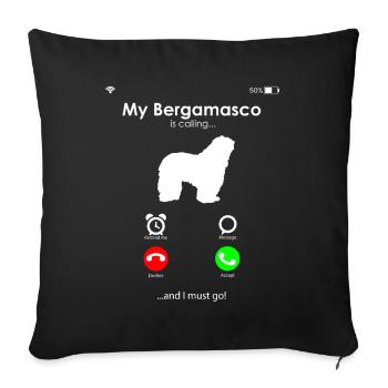 Bergamo Shepherd Dog - Sofa pillowcase 17,3'' x 17,3'' (45 x 45 cm) - black - Front