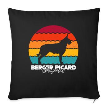 Berger de Picardie - Berger Picard - Sofa pillowcase 17,3'' x 17,3'' (45 x 45 cm) - black - Front