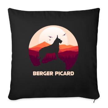 Berger de Picardie - Berger Picard - Housse de coussin décorative 45 x 45 cm - noir - Devant