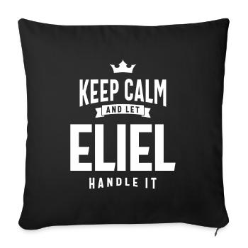 Eliel Nom personnalisé - Housse de coussin décorative 45 x 45 cm - noir - Devant