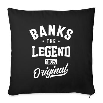 Banks Personalized Name - Sofa pillowcase 17,3'' x 17,3'' (45 x 45 cm) - black - Front