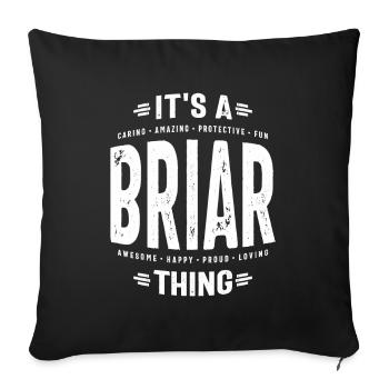 Nom personnalisé de Briar - Housse de coussin décorative 45 x 45 cm - noir - Devant