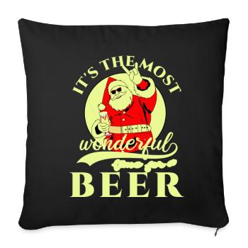 It's The Most Wonderful Time For A Beer Christmas - Sofa pillowcase 17,3'' x 17,3'' (45 x 45 cm) - black - Front