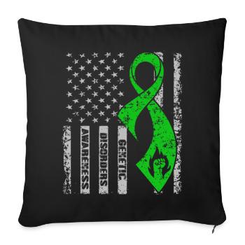 Genetic Disorders Awareness - Sofa pillowcase 17,3'' x 17,3'' (45 x 45 cm) - black - Front