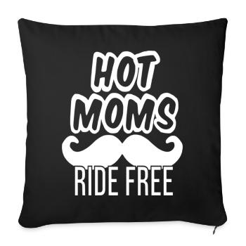 Hot Moms Ride Free Cougar Bait Moustache Funny - Sofa pillowcase 17,3'' x 17,3'' (45 x 45 cm) - black - Front